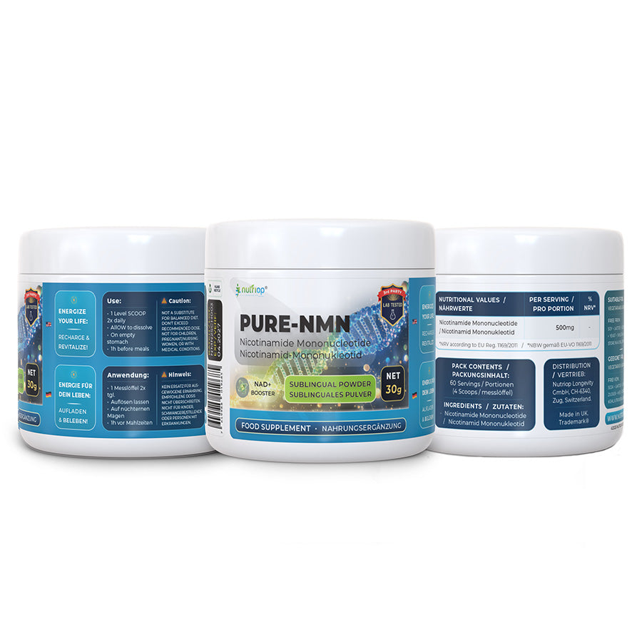 Nutriop Longevity® PURE-NMN Nicotinamide Mononucleotide Extreme Potency sublingual powder -30 grams