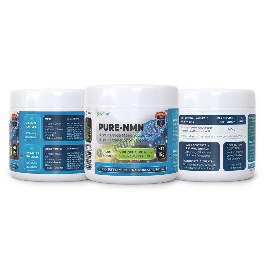 Nutriop Longevity® PURE-NMN Nicotinamide Mononucleotide Extreme Potency sublingual powder -15 grams